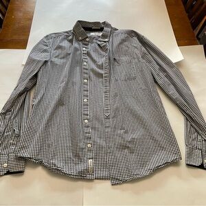 Men's Penguin Black and White Checkered Shirt Size Large Slim Fit